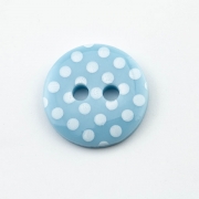Knopf mit Punkten hellblau 13 mm