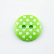 Knopf mit Punkten hellgrün 13 mm
