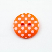 Knopf mit Punkten orange 13 mm
