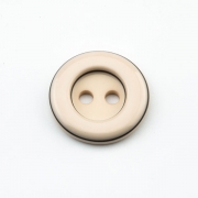 Knopf zweifarbig beige 14 mm