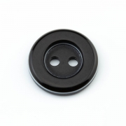Knopf zweifarbig schwarz 14 mm