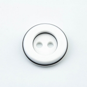 Knopf zweifarbig weiß 14 mm