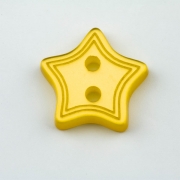 Knopf Stern halbtransparent gelb 13 mm