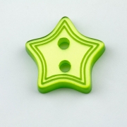 Knopf Stern halbtransparent hellgrün 13 mm