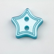 Knopf Stern halbtransparent blau 13 mm
