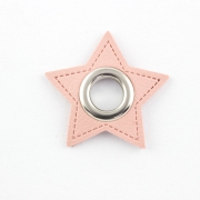 Ösen-Patches rosa Stern 8mm - Öse silber