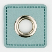 Ösen-Patches Quadrat mit 10mm Öse hellblau