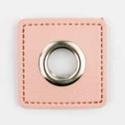 Ösen-Patches Quadrat mit 10mm Öse rosa