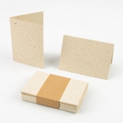 5 Faltkarten Klappkarten blanko Graspapier DIN A6 auf A7