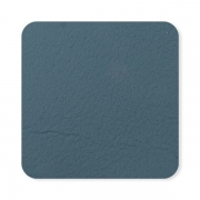 Blanko Patch Kunstleder abgerundet 50 x 50 mm taubenblau
