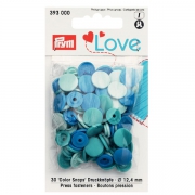 Prym Love Color Snaps 30 Stk. blau, petrol, trkis 393000