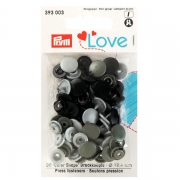 Prym Love Color Snaps 30 Stk. grau, schwarz 393003