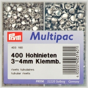Prym Multipac Nieten 7,5mm 400 Stück 3-4mm Stärke 403160