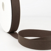 Schrägband dunkelbraun aus Baumwolle PES 20mm