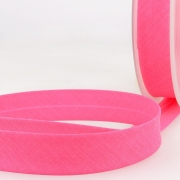 Schrägband neon pink aus Baumwolle und PES 20mm