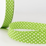 Schrägband aus Baumwolle mit Punkten 20mm hellgrün