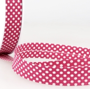 Schrägband aus Baumwolle mit Punkten 20mm pink