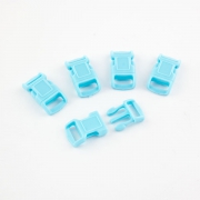 5 Stück Steckschnalle 10 mm gebogen hellblau