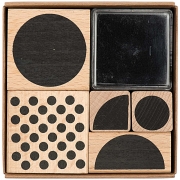 Rico Design - Paper Poetry Holzstempel Set Geometrisch rund