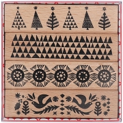 Rico Design - Paper Poetry Holzstempel Set Weihnachten Bordüren