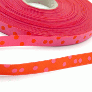 Webband Punkteband, pink-rot 10mm