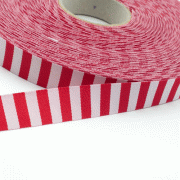 Webband Ringelband rot weiß 15mm