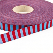 Webband Ringelband, jeans-rot 15mm