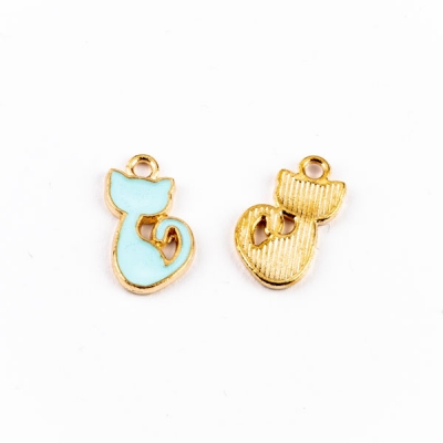 Anhnger Katze hellblau 9 x 15 mm