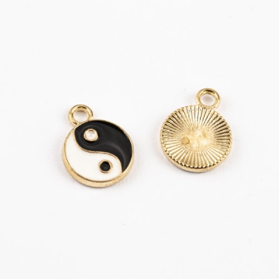 Anhnger Yin und Yang gold 12 x 16 mm