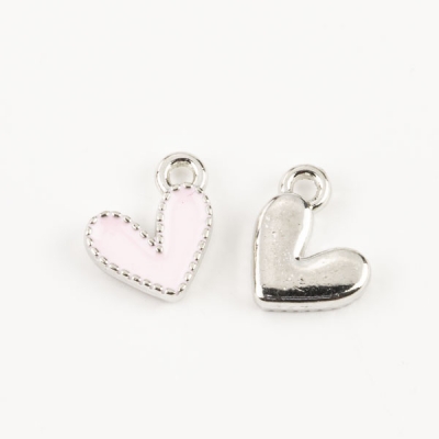 Anhänger Herz mini rosa silber 10 mm