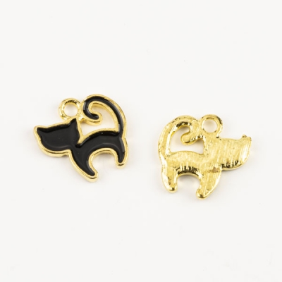 Anhänger Katze schwarz 13 x 12 mm