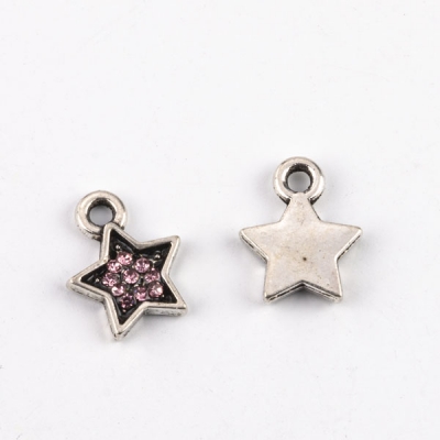 Anhänger Ministern mit Steinen rosa 9 mm