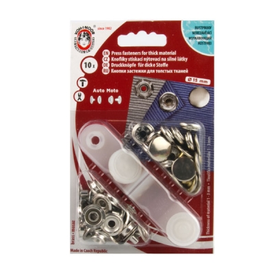 10 Druckknöpfe 15mm silber