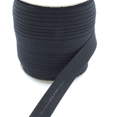100m Schrägband schwarz aus Baumwolle 20mm