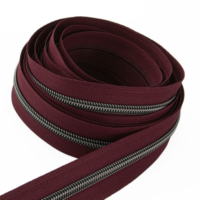 Metallisierter Endlosreißverschluss onyx P10 - 6,5mm weinrot