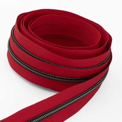 Metallisierter Endlosreißverschluss onyx P10 - 6,5mm rot
