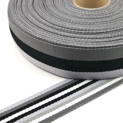 Taschengurt 40mm doubleface schwarz grau