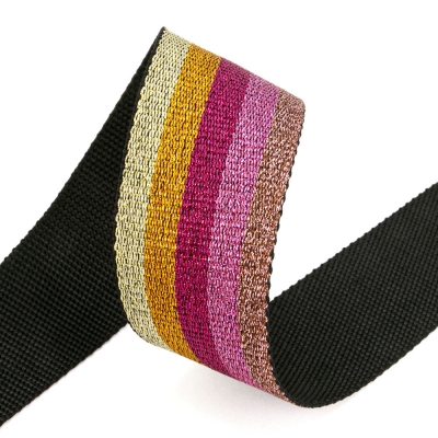 Lurex-Gurtband 38mm rosa gold