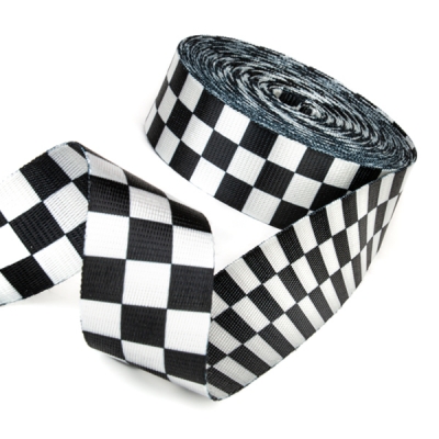 Gurtband Polyester 38mm bedruckt kariert Checker