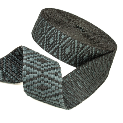 Gurtband Polyester 50mm Raute grau schwarz