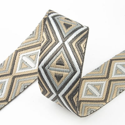 Gurtband 38mm Raute grau