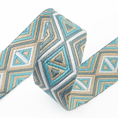 Gurtband 38mm Raute hellblau