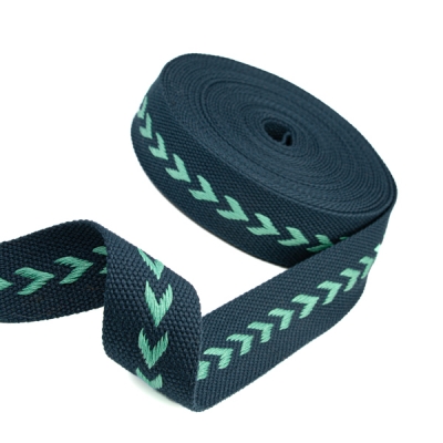 Gurtband Polyester 38mm chevron marine türkis