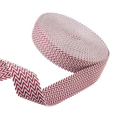 Gurtband 38mm zickzack rot weiß