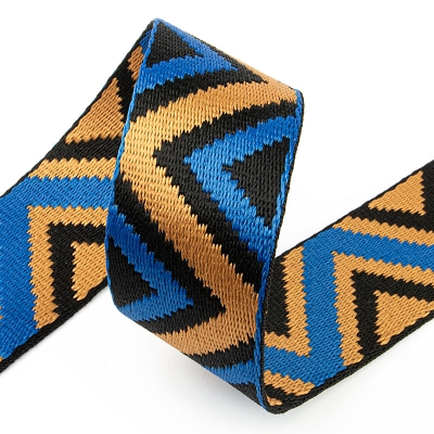 Gurtband 38mm Ethno gold schwarz blau