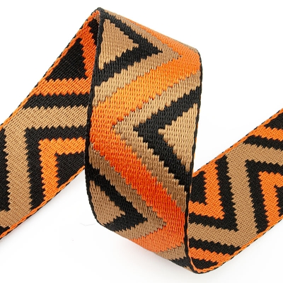 Gurtband 38mm Ethno orange gold schwarz