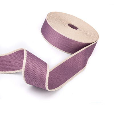 Gurtband Polyester-Baumwolle 38mm flieder hell creme
