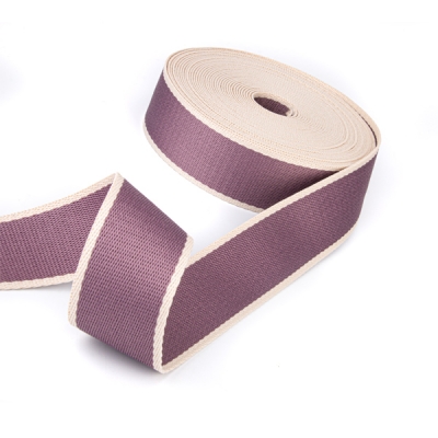 Gurtband Polyester-Baumwolle 38mm flieder creme