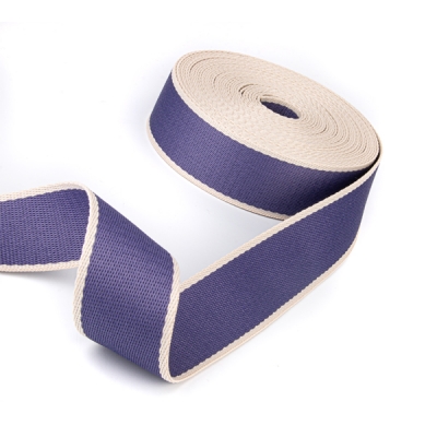Gurtband Polyester-Baumwolle 38mm lila creme