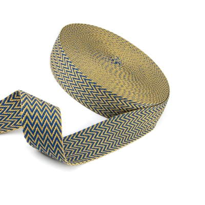 Gurtband 38mm zickzack blau gelb